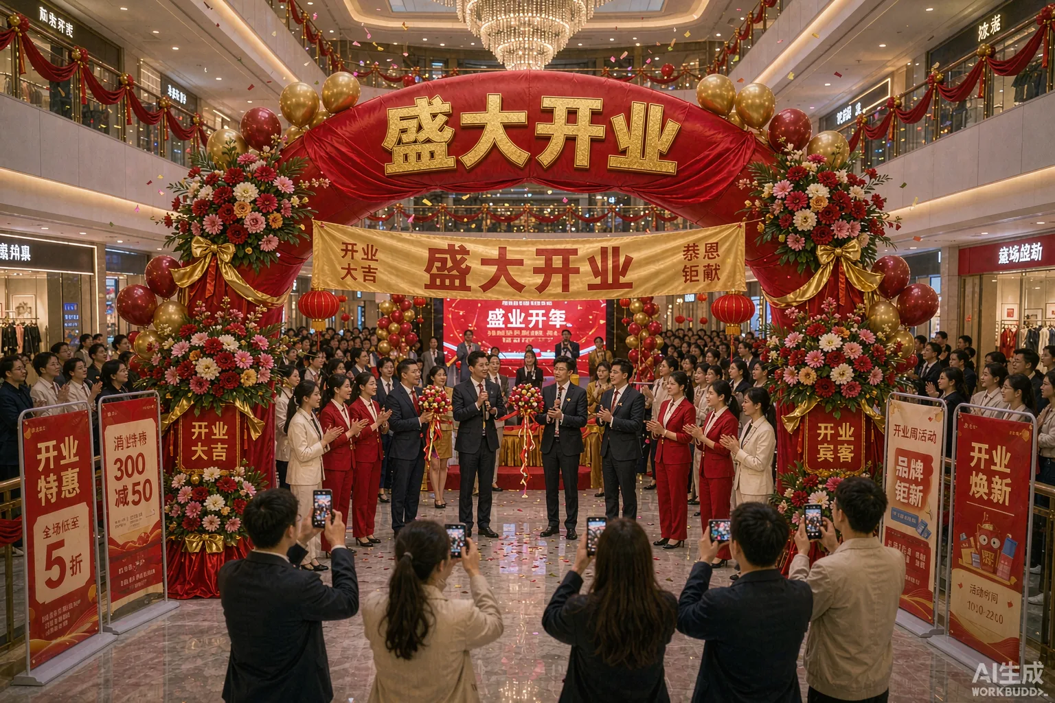 文舜广告图文开业庆典物料与现场布置